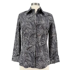 600 WEST Paisley Cotton Button Up M